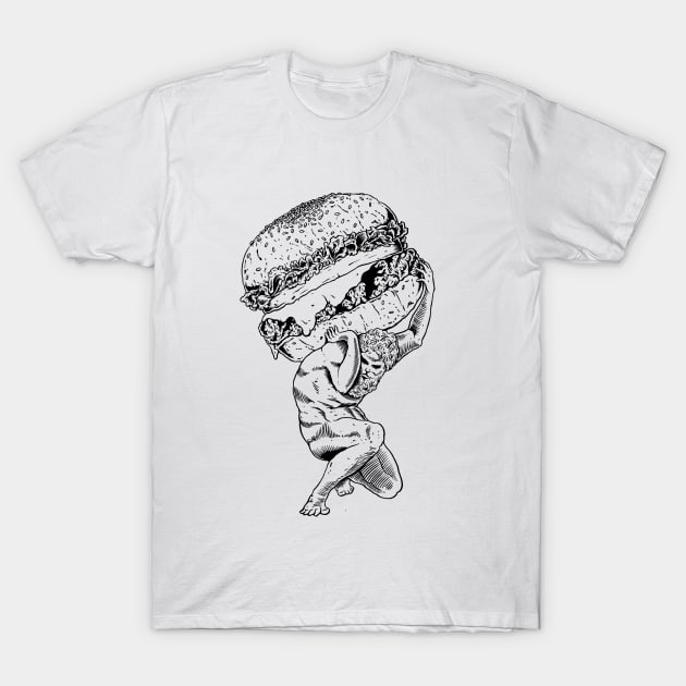 Atlas Burger T-Shirt by popcornpunk